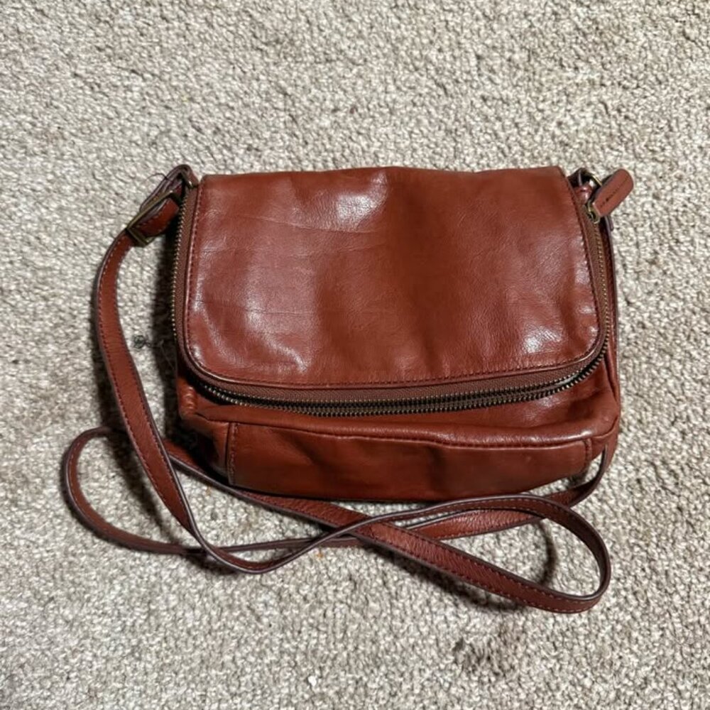 Margot New York Preston Foldover Flap Genuine leather crossbody bag
